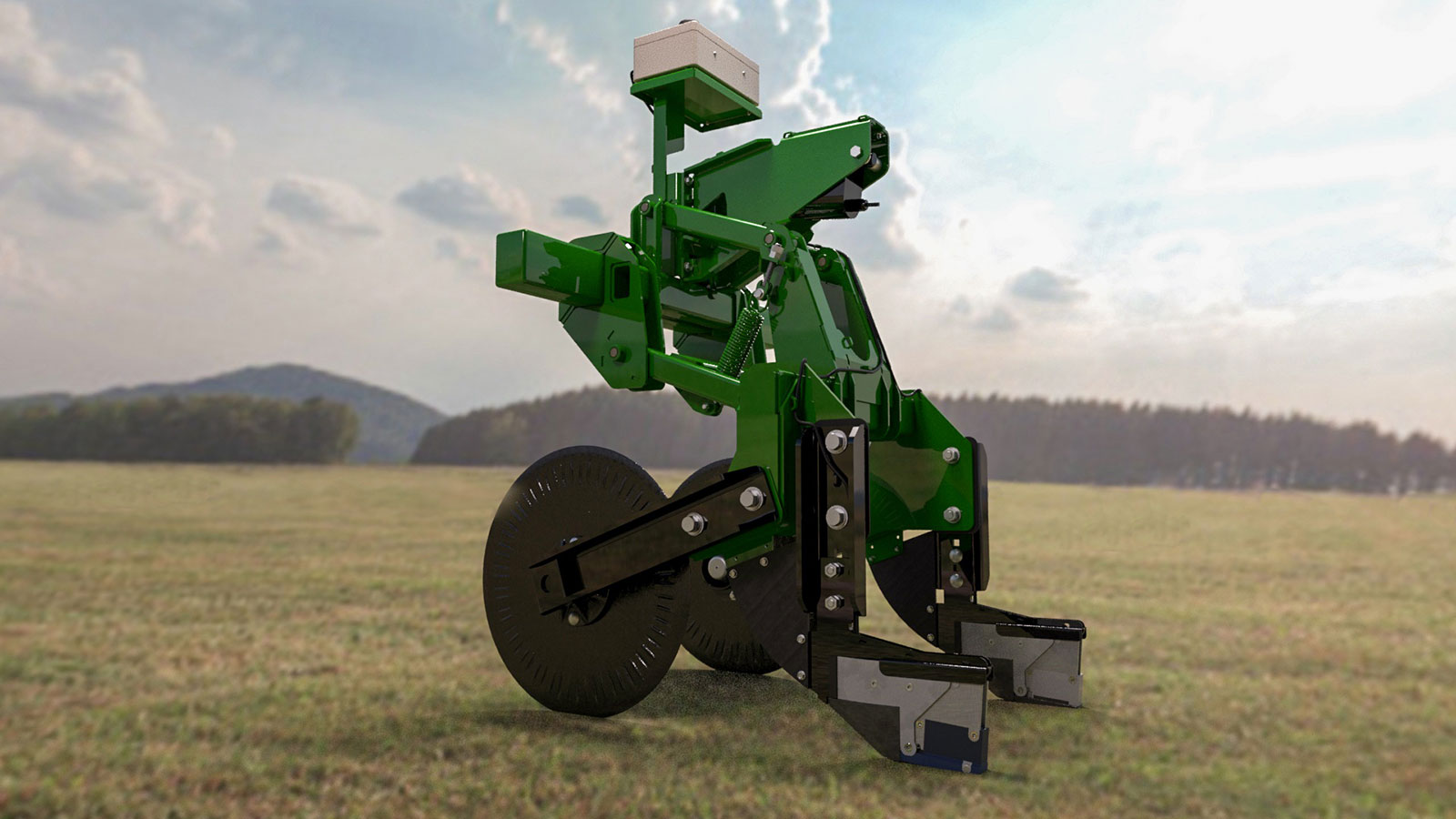 The entire TrueView module quickly bolts into place on the Great Plains Turbo-Max®.