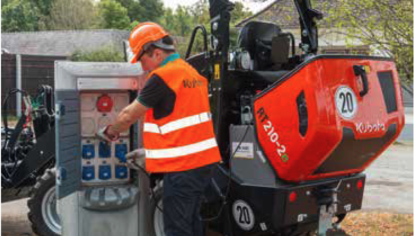 Kubota’s compact electric wheel loaders can be recharged within 90 minutes. *with extra supercharger