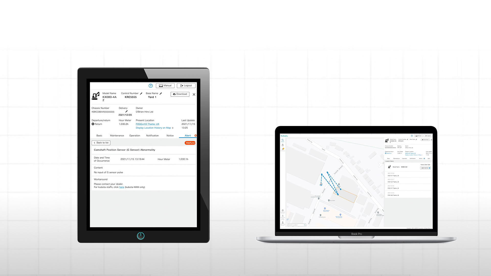 Kubota Tracking System is the smarter and easier way to stay informed about your Kubota excavators. Anywhere. Anytime.